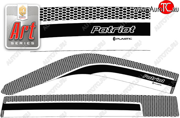 2 299 р. Ветровики дверей CA-Plastic  Уаз Патриот  3163 5 дв. (2005-2013) дорестайлинг (Серия Art графит, без хром. молдинга)  с доставкой в г. Тамбов
