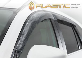 2 199 р. Ветровики дверей CA-Plastic  Toyota Sienta  NCP80 (2003-2015) дорестайлинг, 1-ое пополение 1-ый рестайлинг, 2-ой рестайлинг (Серия Art графит, без хром. молдинга)  с доставкой в г. Тамбов. Увеличить фотографию 2