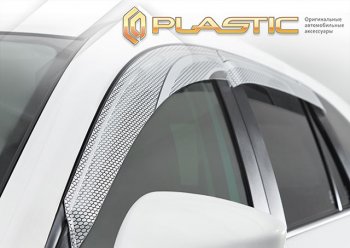 2 199 р. Ветровики дверей CA-Plastic  Toyota Sienta  NCP80 (2003-2015) дорестайлинг, 1-ое пополение 1-ый рестайлинг, 2-ой рестайлинг (Серия Art серебро, без хром. молдинга)  с доставкой в г. Тамбов. Увеличить фотографию 2