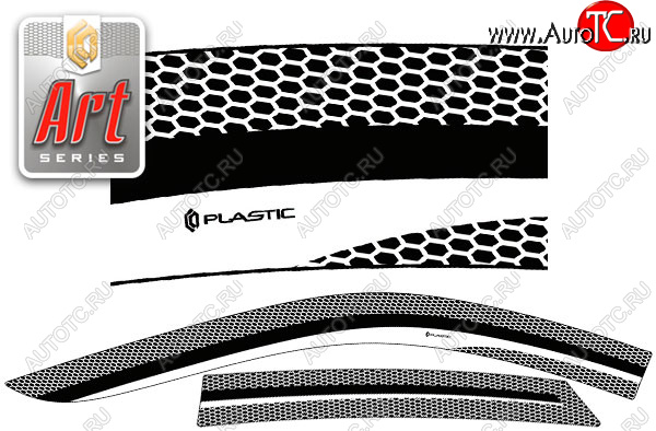 2 099 р.  Дефлектора окон CA-Plastic  Лада Гранта FL  2191 (2018-2025) лифтбэк рестайлинг (Серия Art серебро, без хром. молдинга)  с доставкой в г. Тамбов
