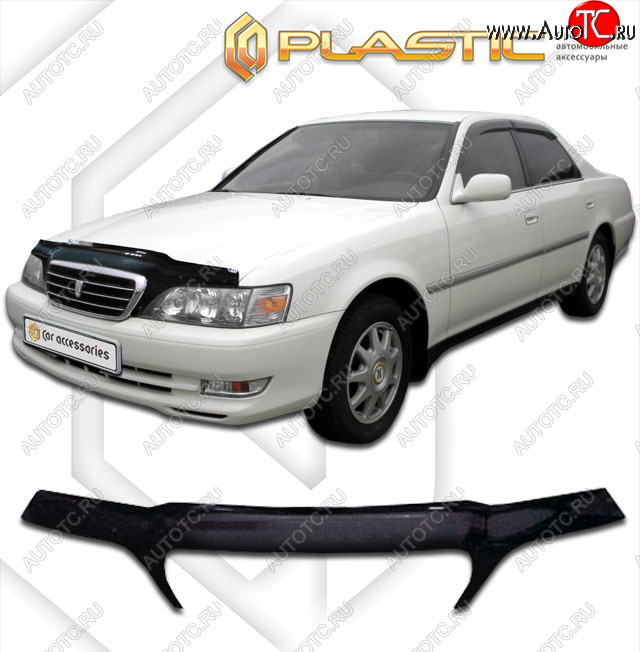 2 399 р. Дефлектор капота (exclusive) CA-Plastic  Toyota Cresta  X100 (1998-2001) рестайлинг (Classic чёрный, Без надписи)  с доставкой в г. Тамбов