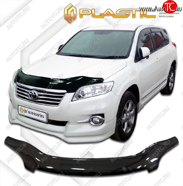 2 399 р. Дефлектор капота (exclusive) CA-Plastic  Toyota Vanguard (2007-2013) (Classic чёрный, Без надписи)  с доставкой в г. Тамбов