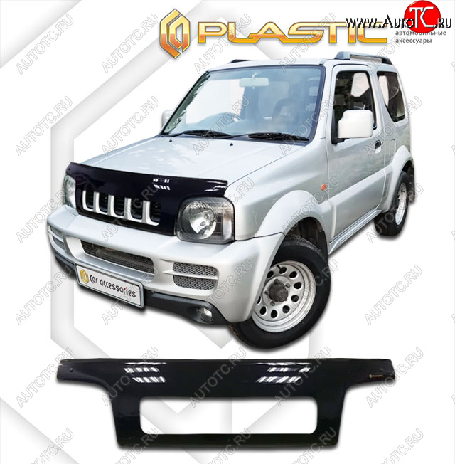 2 399 р. Дефлектор капота (exclusive) CA-Plastic  Suzuki Jimny  JB23/JB43 (1998-2012) дорестайлинг, 1-ый рестайлинг (Classic чёрный, Без надписи)  с доставкой в г. Тамбов