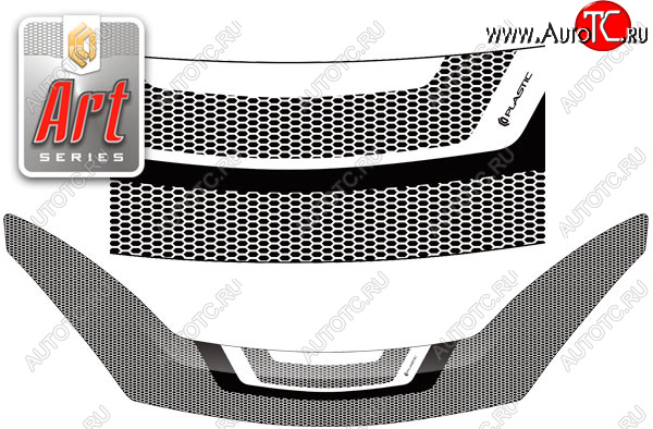 2 299 р. Дефлектор капота CA-Plastic  Renault Sandero  (BS) (2009-2014) (Art графит)  с доставкой в г. Тамбов