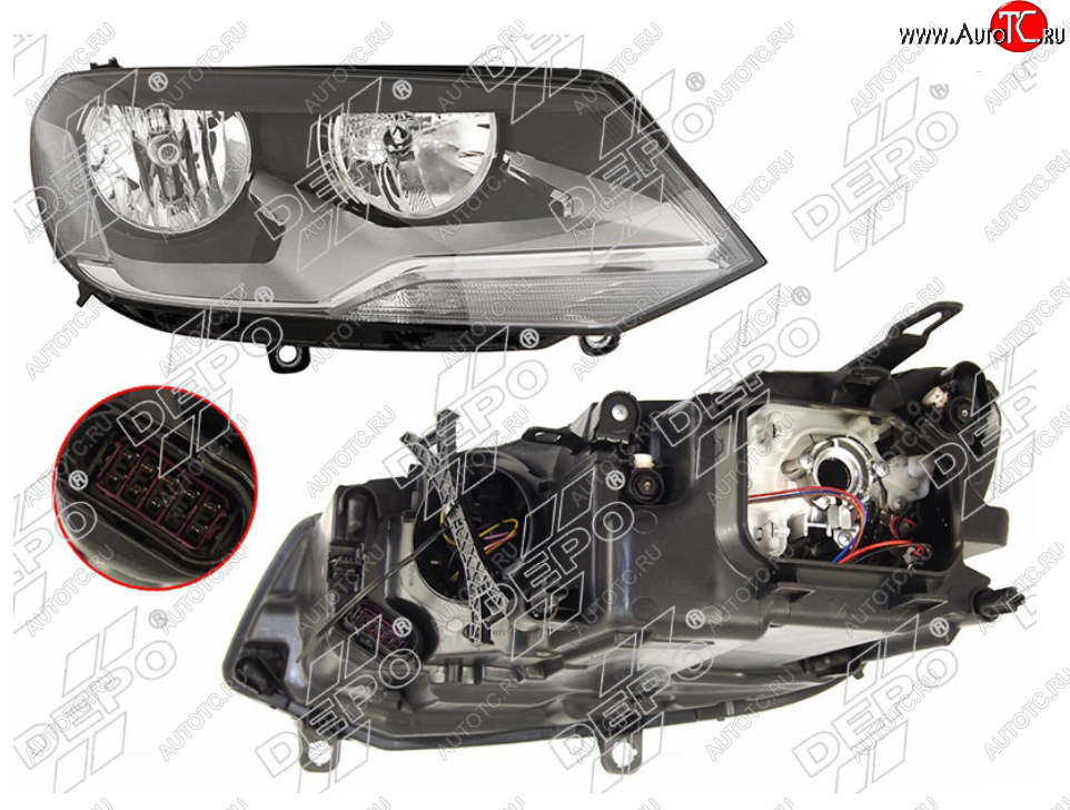 6 299 р. Правая фара (галоген, с корректором) DEPO Volkswagen Touareg NF дорестайлинг (2010-2014)  с доставкой в г. Тамбов