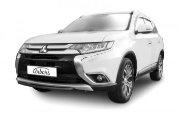 12 349 р. Защита переднего бампера (короткая диаметр 57 мм) Arbori Mitsubishi Outlander GF 2-ой рестайлинг (2015-2018)  с доставкой в г. Тамбов. Увеличить фотографию 1