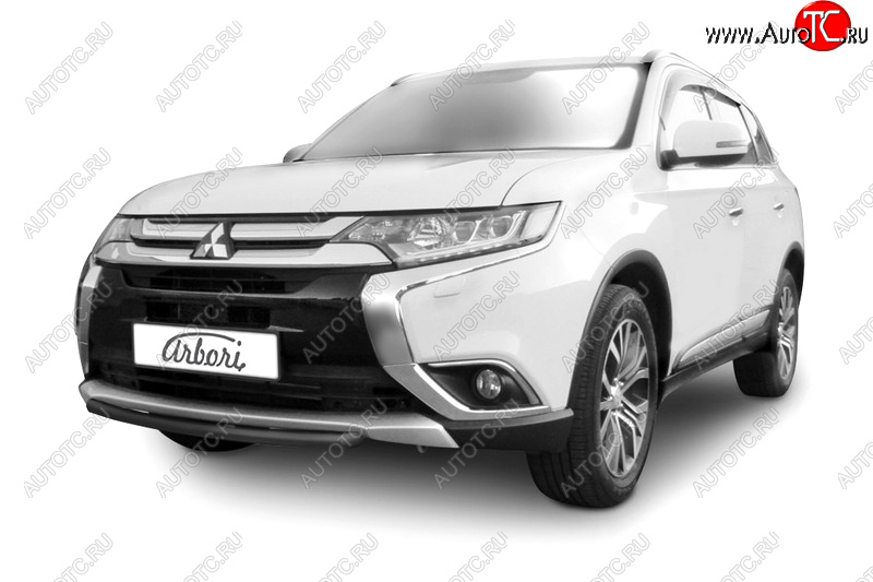 12 349 р. Защита переднего бампера (короткая диаметр 57 мм) Arbori Mitsubishi Outlander GF 2-ой рестайлинг (2015-2018)  с доставкой в г. Тамбов