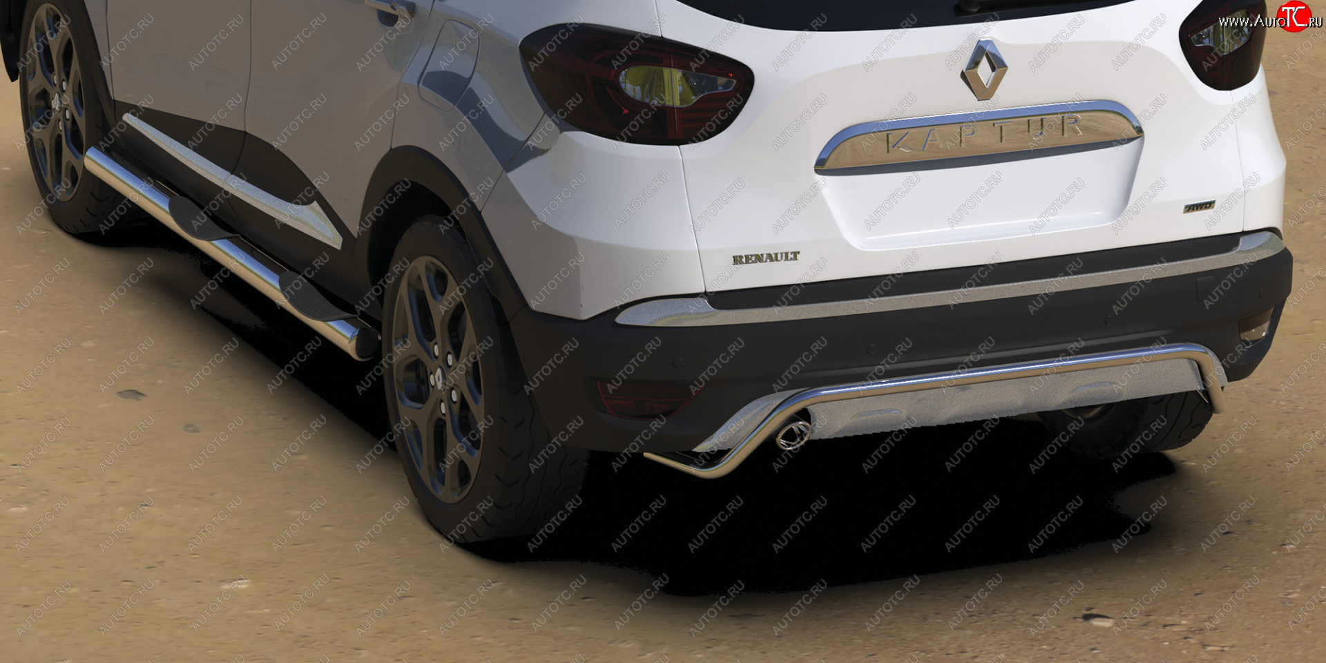 14 549 р. Защита заднего бампера (диаметр 42 мм) Arbori Renault Kaptur дорестайлинг (2016-2020)  с доставкой в г. Тамбов