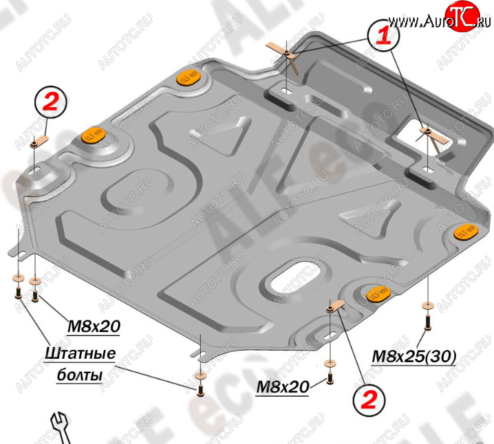 14 699 р. Защита картера двигателя и КПП Alfeco  Chevrolet Captiva (2011-2016) 1-ый рестайлинг, 2-ой рестайлинг (Алюминий 4 мм)  с доставкой в г. Тамбов