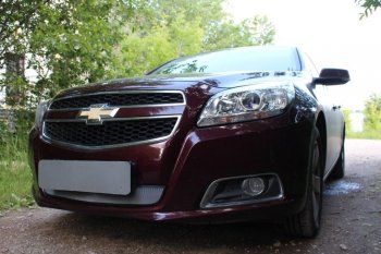 Защитная сетка радиатора в бампер (ячейка 3х7 мм) Стрелка 11 Стандарт Chevrolet (Шевролет) Malibu (Малибу)  8 (2013-2015) 8 ()