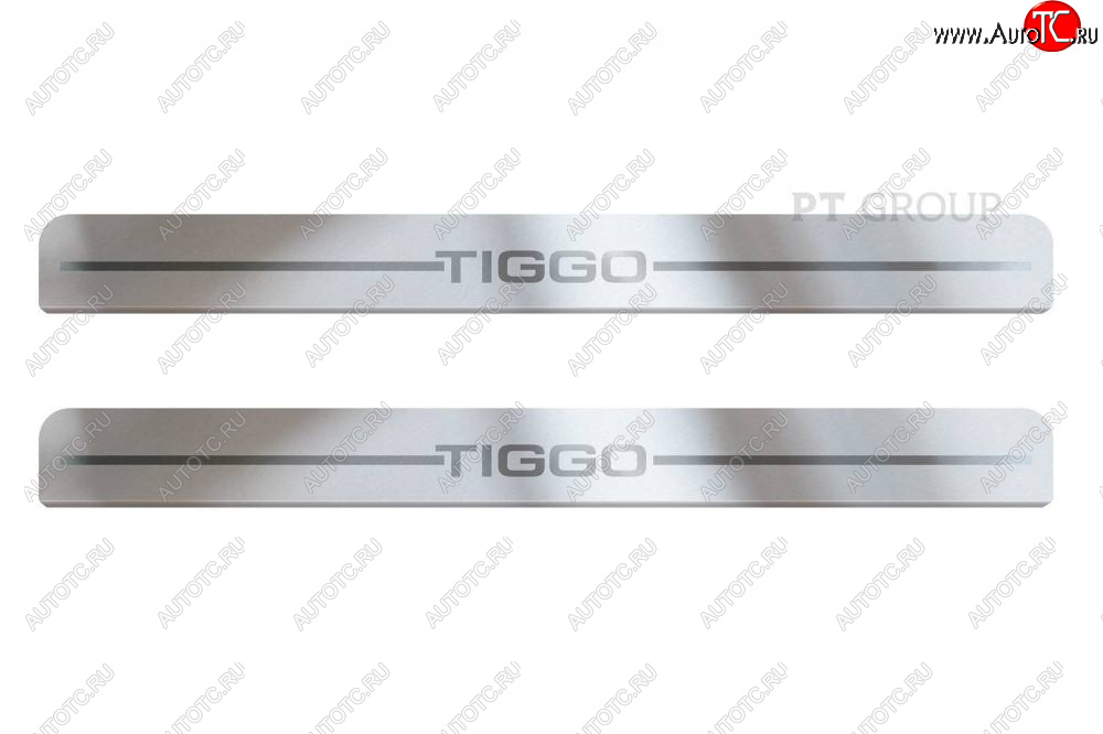 2 499 р. Пороги накладки Petroil Tuning Chery Tiggo 4 рестайлинг (2018-2023) (полированная нержавейка)  с доставкой в г. Тамбов