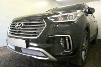 3 299 р.           Защита радиатора Hyundai Grand Santa Fe I 2015- (2 части) с датчиком ACC chrome  Hyundai Grand Santa Fe  1 DM (2016-2018) рестайлинг (хром)  с доставкой в г. Тамбов. Увеличить фотографию 1