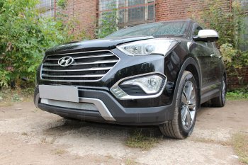 Защитная сетка радиатора в бампер (ячейка 3х7 мм) Стрелка11 Стандарт Hyundai (Хюндаи) Grand Santa Fe (гранд)  1 DM (2013-2016) 1 DM дорестайлинг