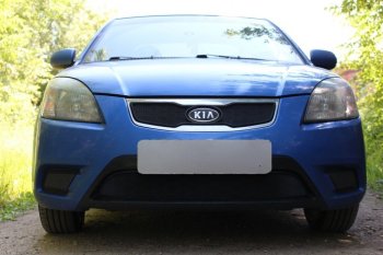 2 969 р.      Защита радиатора KIA RIO 2009-2011 black верх  KIA Rio  2 JB (2009-2011) рестайлинг седан, рестайлинг, хэтчбэк 5 дв. (черная)  с доставкой в г. Тамбов. Увеличить фотографию 1