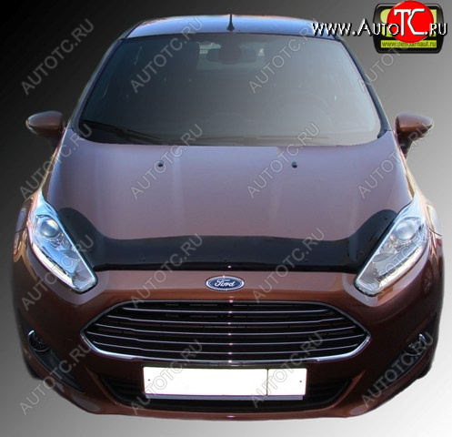 2 879 р. Дефлектор капота SIM Ford Fiesta 6 седан рестайлинг (2012-2019)  с доставкой в г. Тамбов