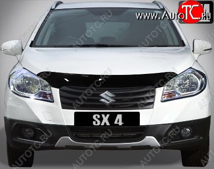 4 599 р. Дефлектор капота SIM Suzuki SX4 JYB, JYA хэтчбэк дорестайлинг (2013-2016)  с доставкой в г. Тамбов