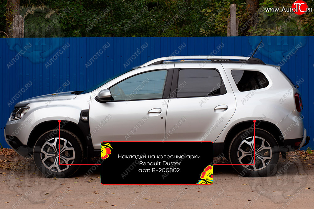 4 799 р. Накладки на колесные арки Вариант 2 Русская Артель Renault Duster HM (2020-2024) (Поверхность текстурная)  с доставкой в г. Тамбов