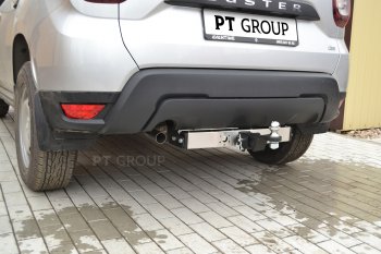 18 399 р. Фаркоп (с нержавеющей накладкой) Petroil Tuning Renault Duster HM рестайлинг (2021-2024) (Без заглушки )  с доставкой в г. Тамбов. Увеличить фотографию 3