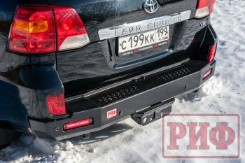 78 999 р. Бампер силовой задний РИФ  Toyota Land Cruiser  200 (2012-2015) 1-ый рестайлинг (с квадратом под фаркоп и фонарями)  с доставкой в г. Тамбов. Увеличить фотографию 2