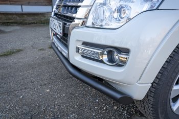 38 999 р. Бампер передний силовой РИФ Mitsubishi Pajero 4 V90 дорестайлинг (2006-2011) (Под площадку для лебёдки RIFPJR-30000 с защитой радиатора)  с доставкой в г. Тамбов. Увеличить фотографию 2