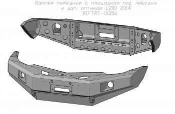 55 999 р. Бампер передний силовой РИФ Mitsubishi Pajero Sport PB дорестайлинг (2008-2013) (С дополнительными фарами и защитой бачка омывателя)  с доставкой в г. Тамбов. Увеличить фотографию 4