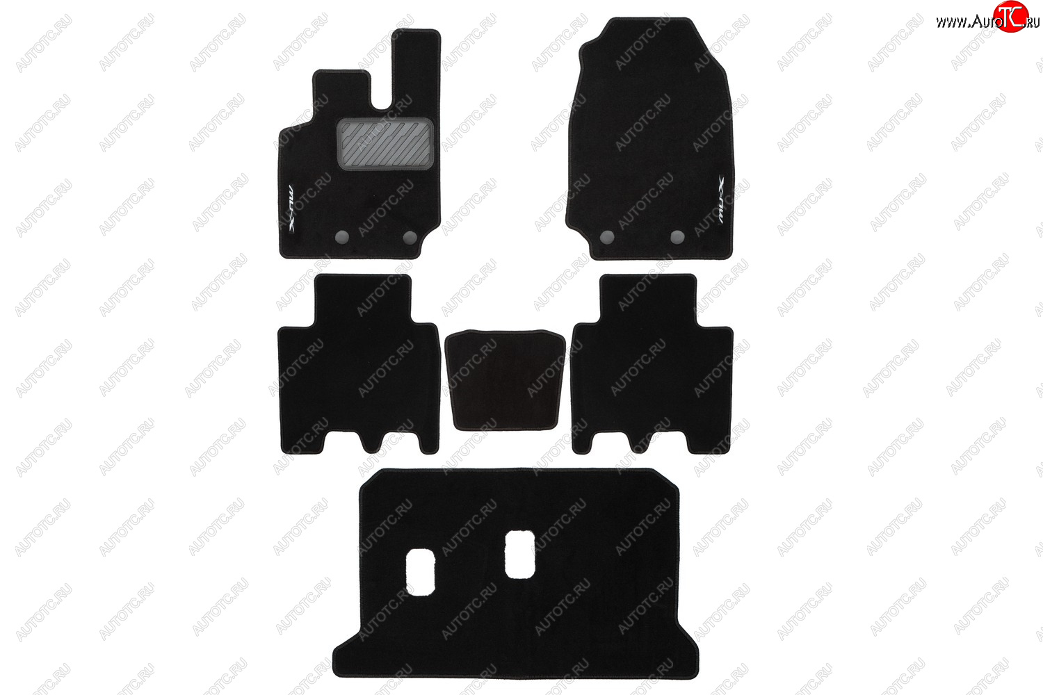 5 999 р. Комплект ковриков в салон (текстиль, чёрные) ISUZU Isuzu mu-X UC рестайлинг (2017-2022)  с доставкой в г. Тамбов