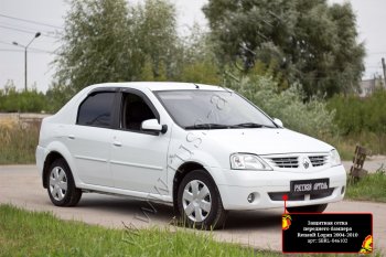 1 589 р. Защитная сетка решетки переднего бампера Русская Артель  Renault Logan  1 (2004-2010) дорестайлинг (Поверхность текстурная)  с доставкой в г. Тамбов. Увеличить фотографию 2