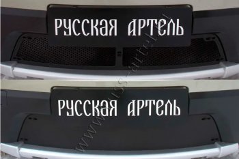 2 599 р. Защитная сетка и зимняя заглушка решетки радиатора Русская Артель  Renault Sandero Stepway  (BS) (2010-2014) (Поверхность текстурная)  с доставкой в г. Тамбов. Увеличить фотографию 2