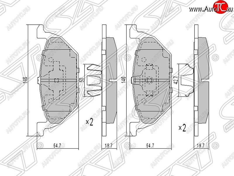 1 039 р. Колодки тормозные SAT (передние) Audi A1 8X1 хэтчбэк 3 дв. дорестайлинг (2010-2014)  с доставкой в г. Тамбов