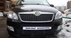 1 469 р. Сетка на бампер (рестайлинг) Russtal (черная) Skoda Fabia Mk2 хэтчбэк дорестайлинг (2007-2010)  с доставкой в г. Тамбов. Увеличить фотографию 3