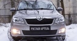 959 р. Зимняя заглушка решетки переднего бампера РА Skoda Fabia Mk2 универсал рестайлинг (2010-2014)  с доставкой в г. Тамбов. Увеличить фотографию 2