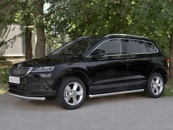 20 999 р. Защита переднего бампера (Ø63 мм, нержавейка) SLITKOFF  Skoda Karoq  NU7 (2017-2021) дорестайлинг  с доставкой в г. Тамбов. Увеличить фотографию 3