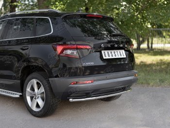 14 549 р. Защита заднего бампера (Ø42 мм, нержавейка) SLITKOFF Skoda Karoq NU7 дорестайлинг (2017-2021)  с доставкой в г. Тамбов. Увеличить фотографию 2