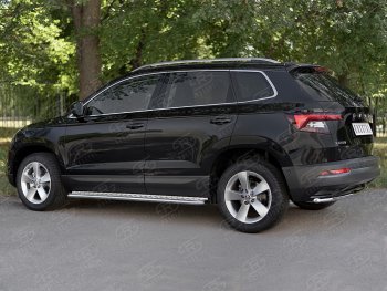 14 549 р. Защита заднего бампера (Ø42 мм, нержавейка) SLITKOFF Skoda Karoq NU7 дорестайлинг (2017-2021)  с доставкой в г. Тамбов. Увеличить фотографию 4