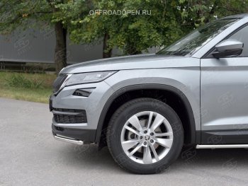 13 549 р. Защита переднего бампера (Ø63 мм, нержавейка) Russtal Skoda Kodiaq NU7 дорестайлинг (2017-2021)  с доставкой в г. Тамбов. Увеличить фотографию 2