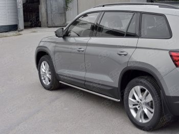 15 899 р. Защита порогов SLITKOFF из круглой трубы диаметром 42 мм v3 Skoda Kodiaq NU7 дорестайлинг (2017-2021)  с доставкой в г. Тамбов. Увеличить фотографию 2