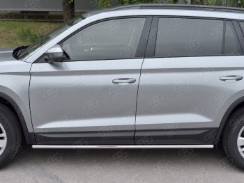 15 899 р. Защита порогов SLITKOFF из круглой трубы диаметром 42 мм v3 Skoda Kodiaq NU7 дорестайлинг (2017-2021)  с доставкой в г. Тамбов. Увеличить фотографию 3