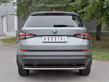 10 399 р. Защита заднего бампера (Ø42 мм, нержавейка) Russtal Skoda Kodiaq NU7 дорестайлинг (2017-2021)  с доставкой в г. Тамбов. Увеличить фотографию 2