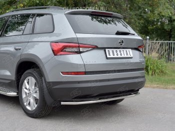 10 399 р. Защита заднего бампера (Ø42 мм, нержавейка) Russtal Skoda Kodiaq NU7 дорестайлинг (2017-2021)  с доставкой в г. Тамбов. Увеличить фотографию 3