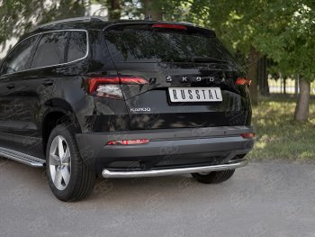 10 949 р. Защита заднего бампера (Ø63 мм, нержавейка) Russtal Skoda Kodiaq NU7 дорестайлинг (2017-2021)  с доставкой в г. Тамбов. Увеличить фотографию 2