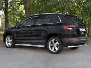 10 949 р. Защита заднего бампера (Ø63 мм, нержавейка) Russtal Skoda Kodiaq NU7 дорестайлинг (2017-2021)  с доставкой в г. Тамбов. Увеличить фотографию 4