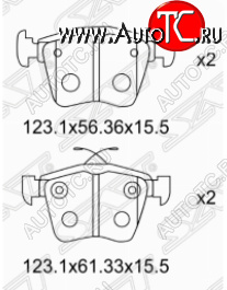 1 199 р. Комплект задних тормозных колодок SAT  Skoda Kodiaq  NU7 (2017-2021), Volkswagen Passat  B7 (2010-2015)  с доставкой в г. Тамбов