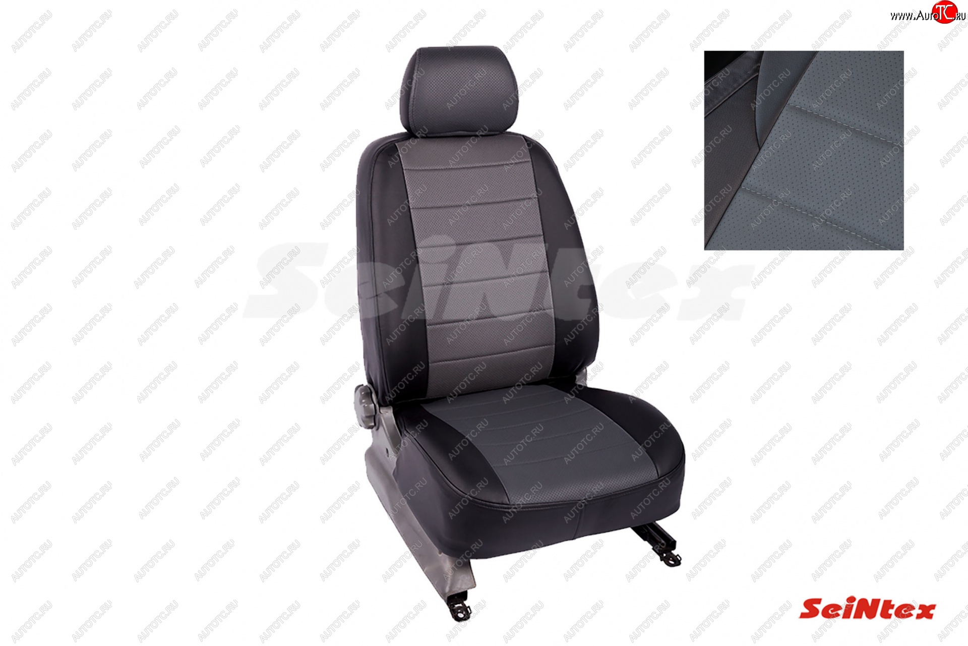 6 999 р. Чехлы для сидений Seintex (экокожа, 40/60)  Skoda Octavia  A5 (2008-2013) лифтбэк рестайлинг, рестайлинг универсал (Черный+серый)  с доставкой в г. Тамбов