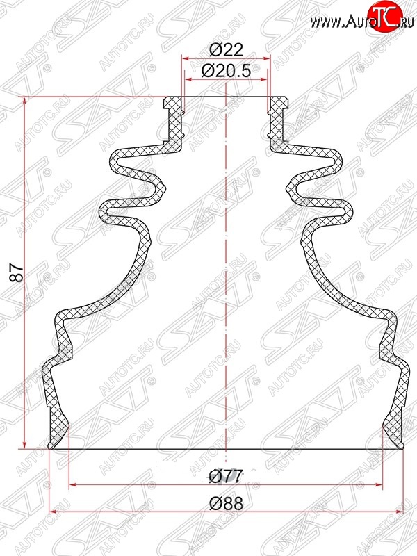 329 р. Пыльник ШРУСа (внутренний) SAT  Skoda Octavia ( Tour A4 1U5,  Tour A4 1U2) (1996-2000), Volkswagen Passat ( B5,  B5.5) (1996-2005)  с доставкой в г. Тамбов