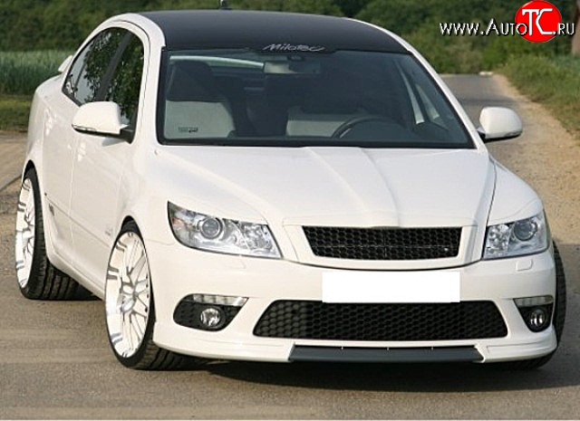 3 699 р. Решётка радиатора RS Style Skoda Octavia A5 рестайлинг универсал (2008-2013) (Алюминиевая черная сетка, Неокрашенная)  с доставкой в г. Тамбов