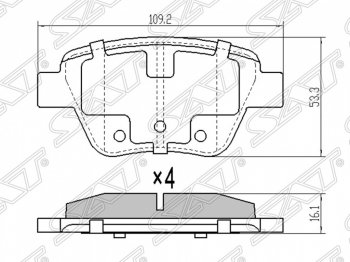 829 р. Колодки тормозные SAT (задние) Volkswagen Caddy 2K дорестайлинг (2003-2010)  с доставкой в г. Тамбов. Увеличить фотографию 1