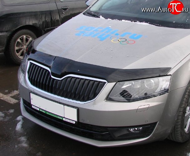 2 799 р. Дефлектор капота NovLine Skoda Octavia A7 дорестайлинг лифтбэк (2012-2017)  с доставкой в г. Тамбов