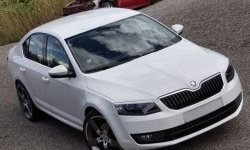 1 199 р. Реснички на фары CT Skoda Octavia A7 дорестайлинг лифтбэк (2012-2017) (Неокрашенные)  с доставкой в г. Тамбов. Увеличить фотографию 1