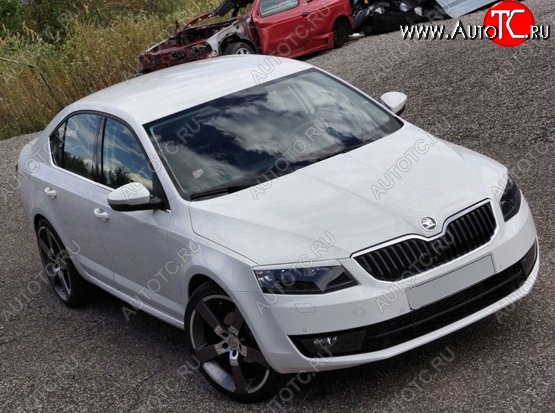 1 199 р. Реснички на фары CT Skoda Octavia A7 дорестайлинг лифтбэк (2012-2017) (Неокрашенные)  с доставкой в г. Тамбов