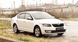 819 р. Реснички на фары RA Skoda Octavia A7 дорестайлинг лифтбэк (2012-2017) (Неокрашенные)  с доставкой в г. Тамбов. Увеличить фотографию 2